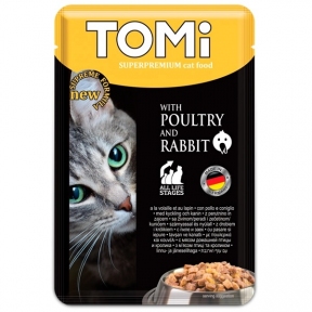 TOMi Superpremium Poultry Rabbit птица кролик влажный корм для котов, консервы 100г