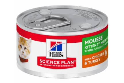 Hills Science Plan Feline Kitten Ch 1st Nutrition консерва для котят с курицей и индейкой, 82г