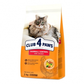 Акція Club 4 paws Hairball (Клуб 4 лапи) Корм для виведення шерсті у котів 