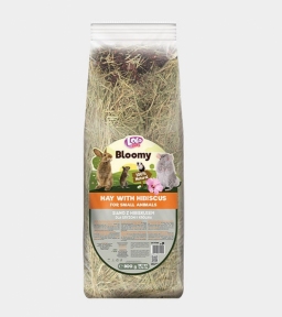 Сено LoloPets Bloomy с цветком гибискуса для грызунов, 800 г