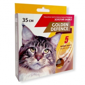 Golden Defence Ошейник от блох и клещей для кошек коричневый