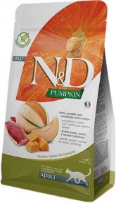 Farmina N&D Pumpkin Grain Free Cat Adult Duck & Cantaloupe Фармина Беззерновой сухой корм с уткой и тыквой для котов и кошек 1.5 кг