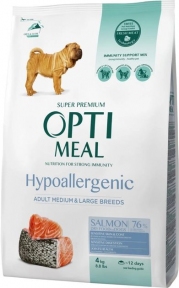 Акція! OptiMeal Adult Medium & Large Breed Hypoallergenic Salmon Гіпоалергенний корм для собак середніх і великих порід з лососем