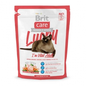 Brit Care Cat Lucky I am Vital Adult Гіпоалергенний корм для котів з куркою та рисом