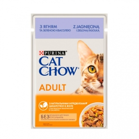 Cat Chow Adult консерва для котів з ягням і зеленою квасолею, 85 г