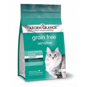 Arden Grange Adult Sensitive Cat Food Ocean White Fish&Potato сухой корм для кошек с чувствительным пищеварением с океанической рыбой и картофелем