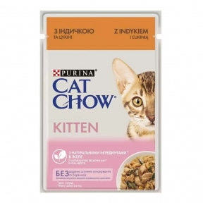 Cat Chow консервы для котят ягненок и цуккини в желе 85г