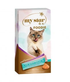 My Star Creamy Foodie ласощі для котів. Лосось, лівер, вершки 24*15 гр.