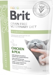 Brit VetDiets сухой корм для кошек с диабетом и гипергликемией с курицей и горохом 400 г