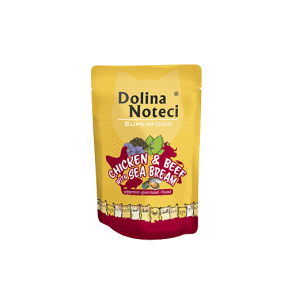 Dolina Noteci Premium Superfood влажный корм для кошек курица, говядина и дорадо 85гр пауч 304746