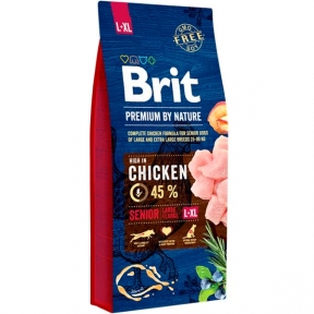 Brit Premium Dog Senior L+XL  Сухой корм для пожилых собак больших и гигантских пород с курицей, 15 кг