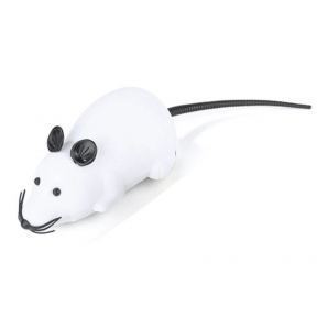 Мышь на радиоуправлении белая с пультом 28 х 6 см