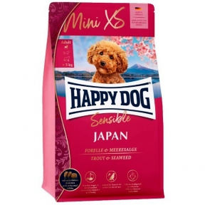 Happy Dog Mini XS Japan Япония сухой корм для маленьких пород собак - куркица с форелью и водорослями