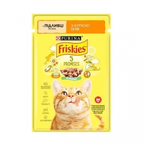 АКЦИЯ Friskies Алюпуч NEW влажный корм с курицей в подливке для кошек 85 гр