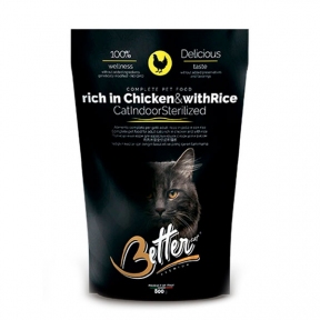 Better Adult Cat Indoor & Sterilised Chicken & Rice сухой корм для стерилизованных кошек с курицей, 800г