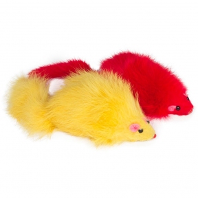 Іграшка для котів Миша кольорова натуральна з брязкальцем