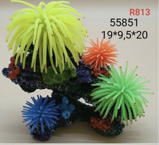 Аквадекор Дeкор риф с актиниями 19*9.5*20 см R813