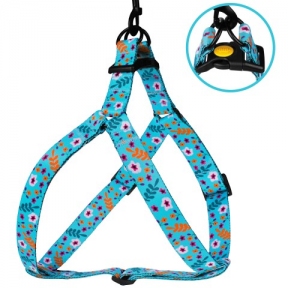 Шлея Tribal Нейлоновая Цветы Ментол