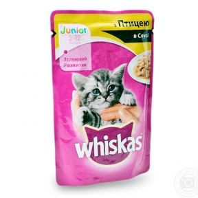 Whiskas для котят влажный корм с курицей в соусе 