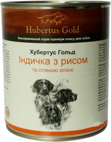 Hubertus Gold консерви для собак Индейка с рисом