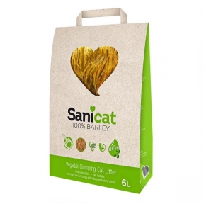 Sanicat barley наповнювач для котів натуральний ячмінь 6л