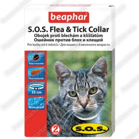 Beaphar S.O.S. ошейник от блох и клещей для кошек