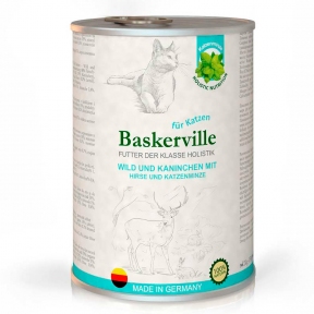 Baskerville консерва для кошек Оленина с кроликом и кошачьей мятой