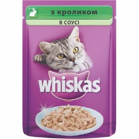 Whiskas для кошек влажный корм с кроликом в белом соусе