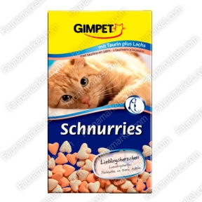 Gimcat Schnurries витаминизированные сердечки с таурином и лососем