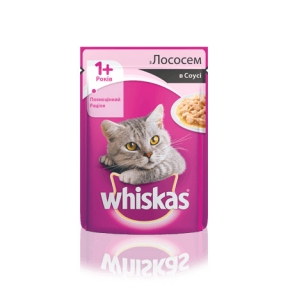 Whiskas для котов влажный корм с лососем в соусе