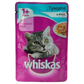 Whiskas для котов влажный корм с тунцом в желе