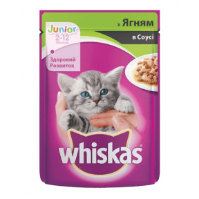 Whiskas для котят влажный корм с ягненком