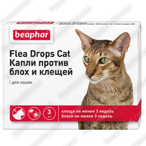 Flea drops Beaphar 10837 капли против блох и клещей для кошек