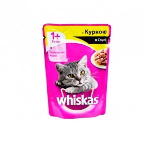 Whiskas для кошек влажный корм с курицей в соусе
