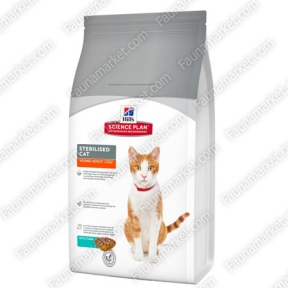 Hills SP Feline Adult Young Sterilised Cat сухой корм для стерилизованных кошек и кастрированных котов с тунцом