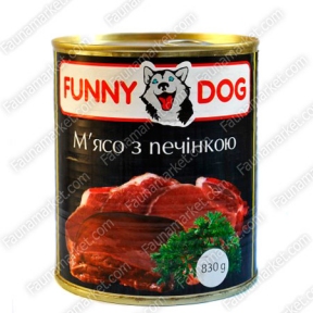 FUNNY DOG консерва для собак Мясо с печенью