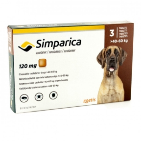 Симпарика жевательные таблетки для собак 120мг 40-60кг