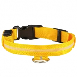 Ошейник LED тканевый однотонный M Желтый 40-48 см. -  Собаки -    