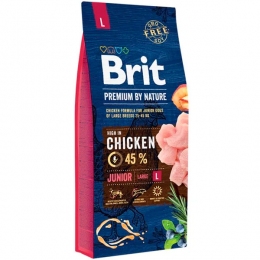 Brit Premium Dog Junior L Сухий корм для цуценят великих порід із куркою -  Корм Brit Premium для собак 