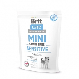 Brit Care GF Mini Sensitive Гіпоалергенний корм для собак дрібних порід із чутливим травленням з олениною -  Сухий корм для собак -   Вага упаковки: 5,01 - 9,99 кг  