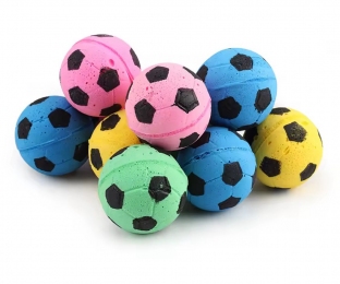 М'яч зефірний футбольний одноколірний 5шт - Іграшки для котів та кішок