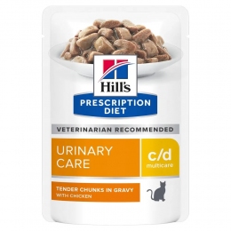 Hills Prescription Diet Urinary Care c/d Лікувальний вологий корм для котів із захворюваннями сечовивідних шляхів з куркою 85 г -  Консерви для котів Hills 