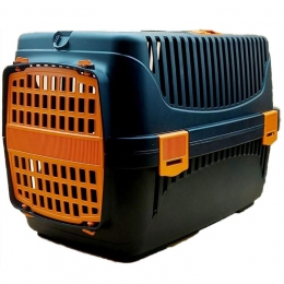 Переноска для животных черно-оранжевая пластик 56х37х41 см - Контейнеры - переноски для кошек