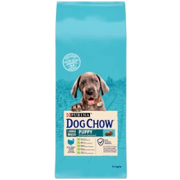 Dog Chow Puppy Large Breed Puppy сухой корм для щенков крупных пород с индейкой, 14 кг -   