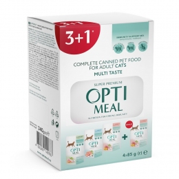 Optimeal 3+1 треска и овощи в желе набор влажного корма для взрослых кошек 340 г  - 