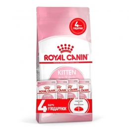 АКЦИЯ Royal Canin Kitten для котят на каждый день (до 12 месяцев) набор корму 2 кг + 4 паучи -  Сухой корм для кошек -   Ингредиент: Птица  
