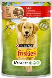Friskies консерви для собак з яловичиною і картоплею в підливі 100г 800823 -  Вологий корм для собак -   Інгредієнт Яловичина  