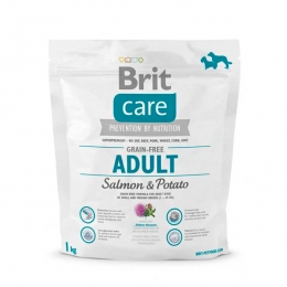 Brit Care GF Adult Salmon & Potato Гипоаллергенный корм для собак средних пород с лососем и картофелем -  Корм для собак с лососем 