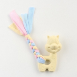 Игрушка для собак литая зверушка с элементами ткани желтая 10 см -  Игрушки для собак -    