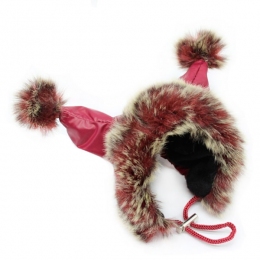 Шапка с ушками бордовая плащевка - Одежда для собак